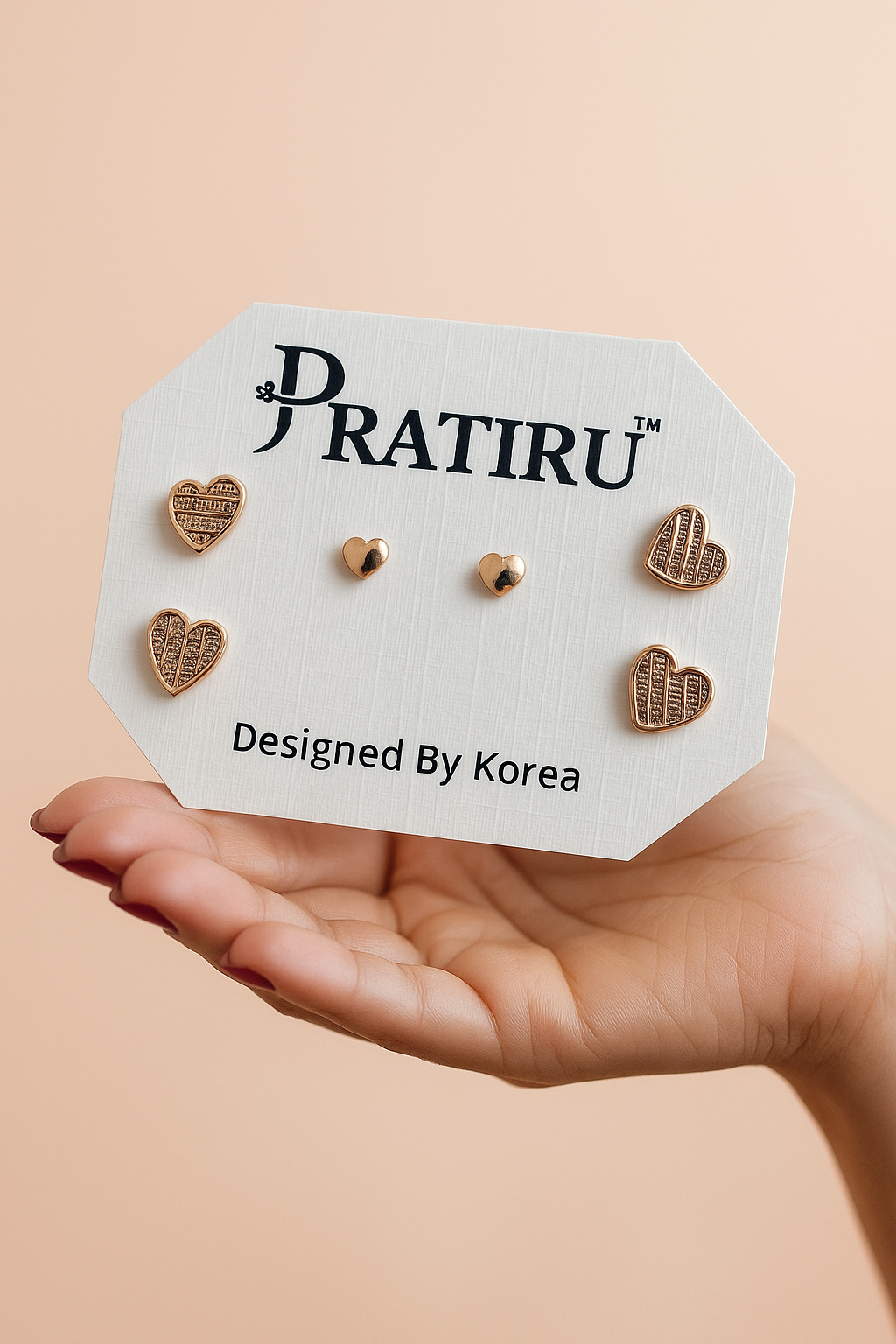 Heart Stud Earrings Set | Pratiru – Designed in Korea