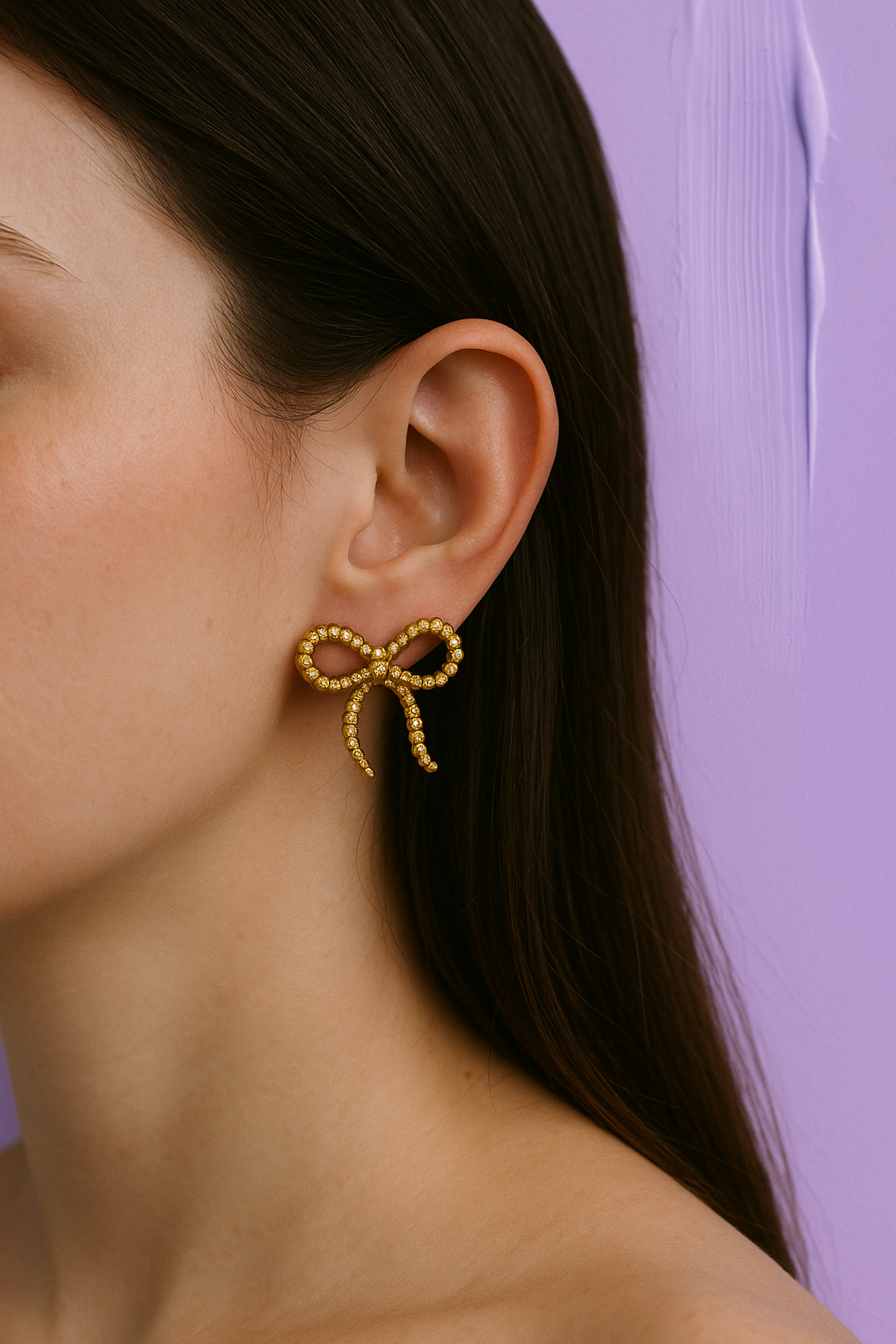 Gold Bow Knot Stud Earrings – Dainty & Anti-Tarnish |