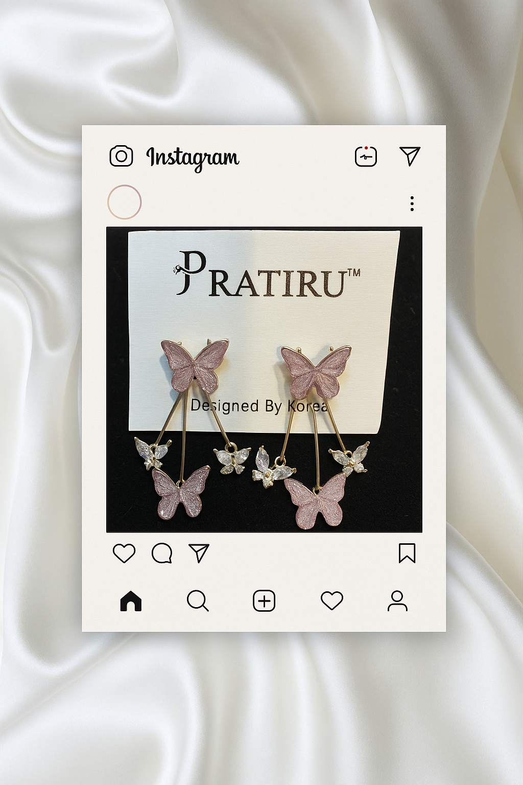 Butterfly Drop Earrings – PRATIRU Korean Anti-Tarnish Jewelry