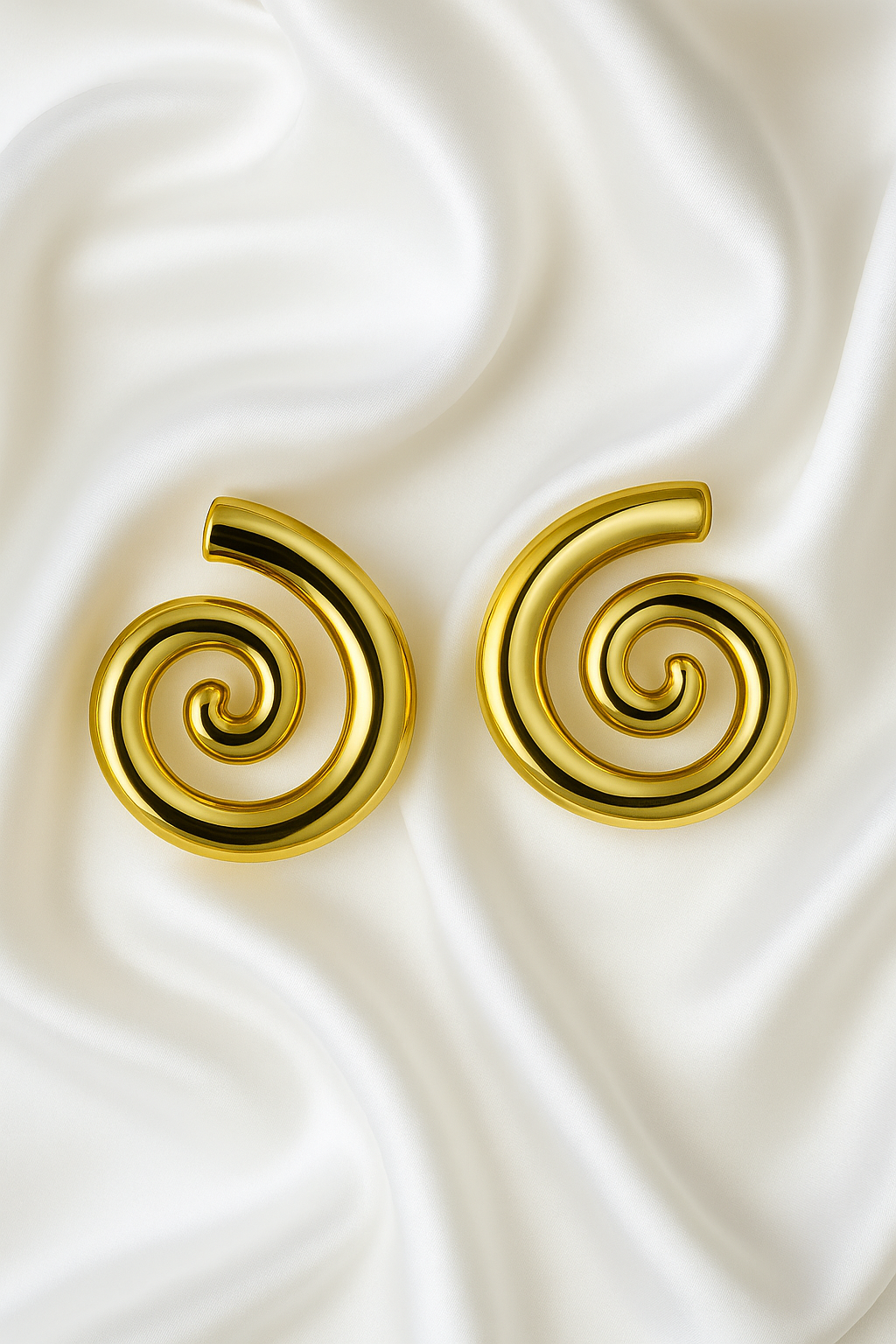 Gold Spiral Statement Earrings – Bold Stainless Steel Design | Anti-Tarnish & Waterproof