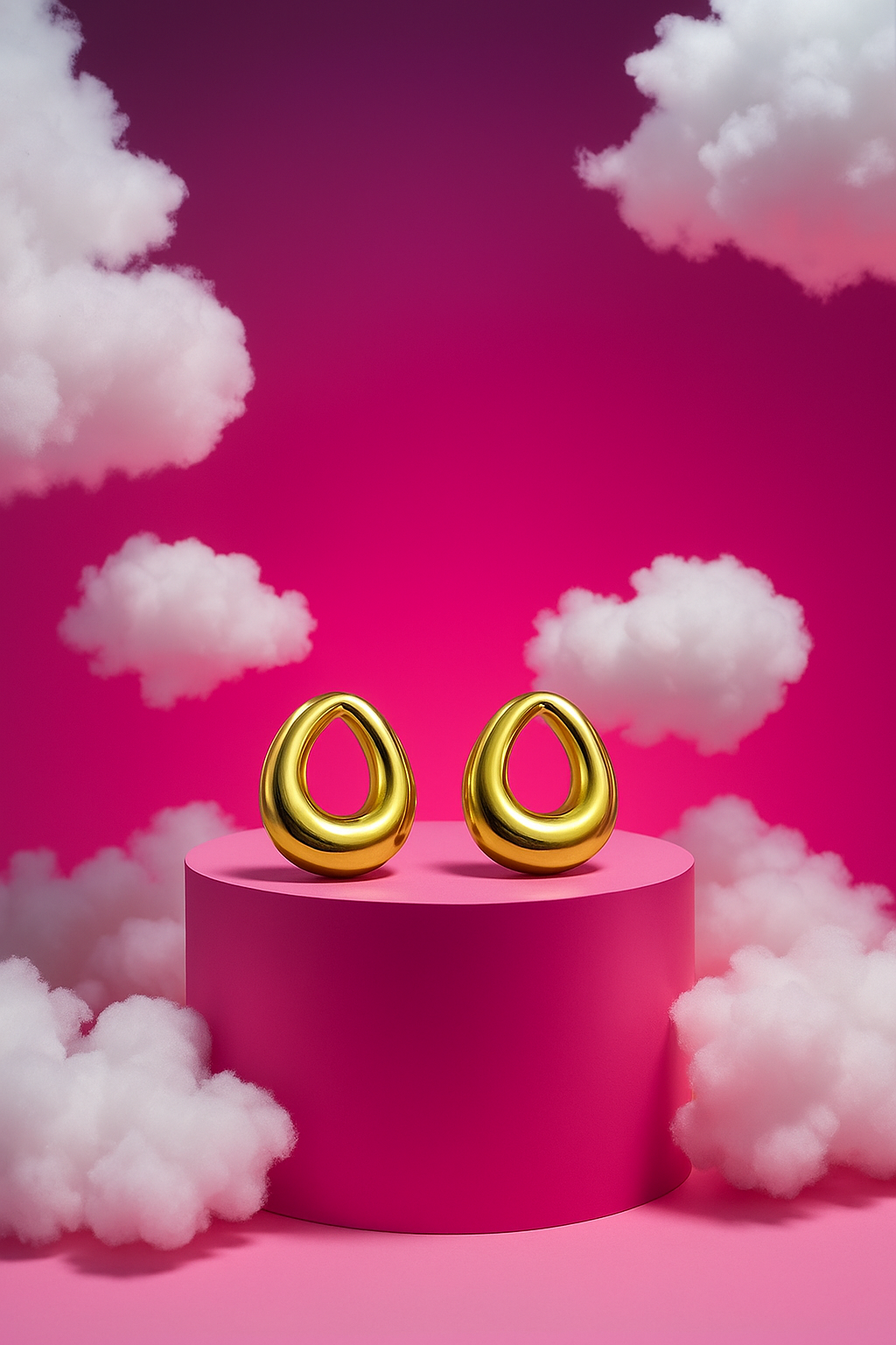 Gold Teardrop Stud Earrings – Bold Stainless Steel Design | Anti-Tarnish & Waterproof