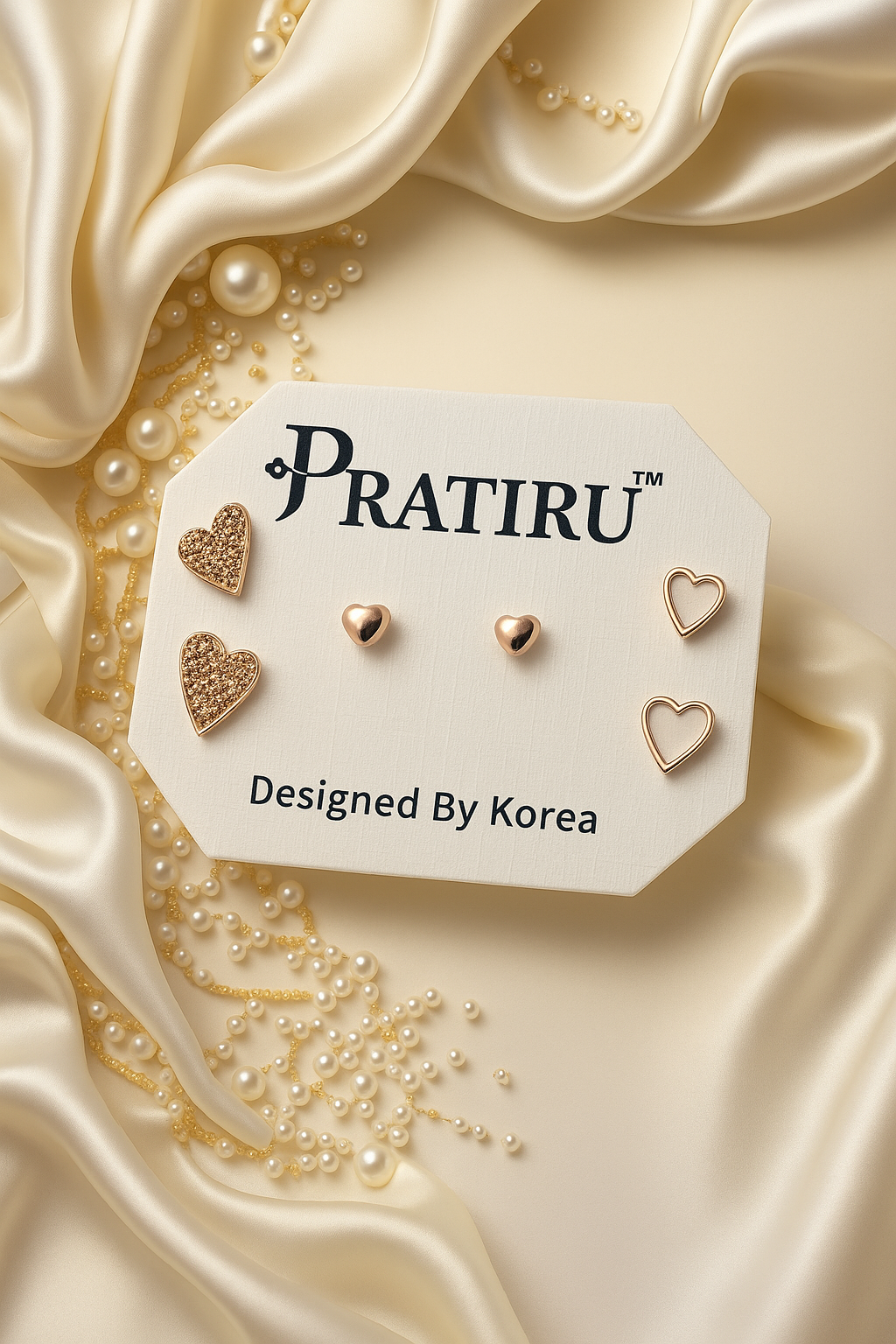 Heart Stud Earrings Set | Pratiru – Designed in Korea