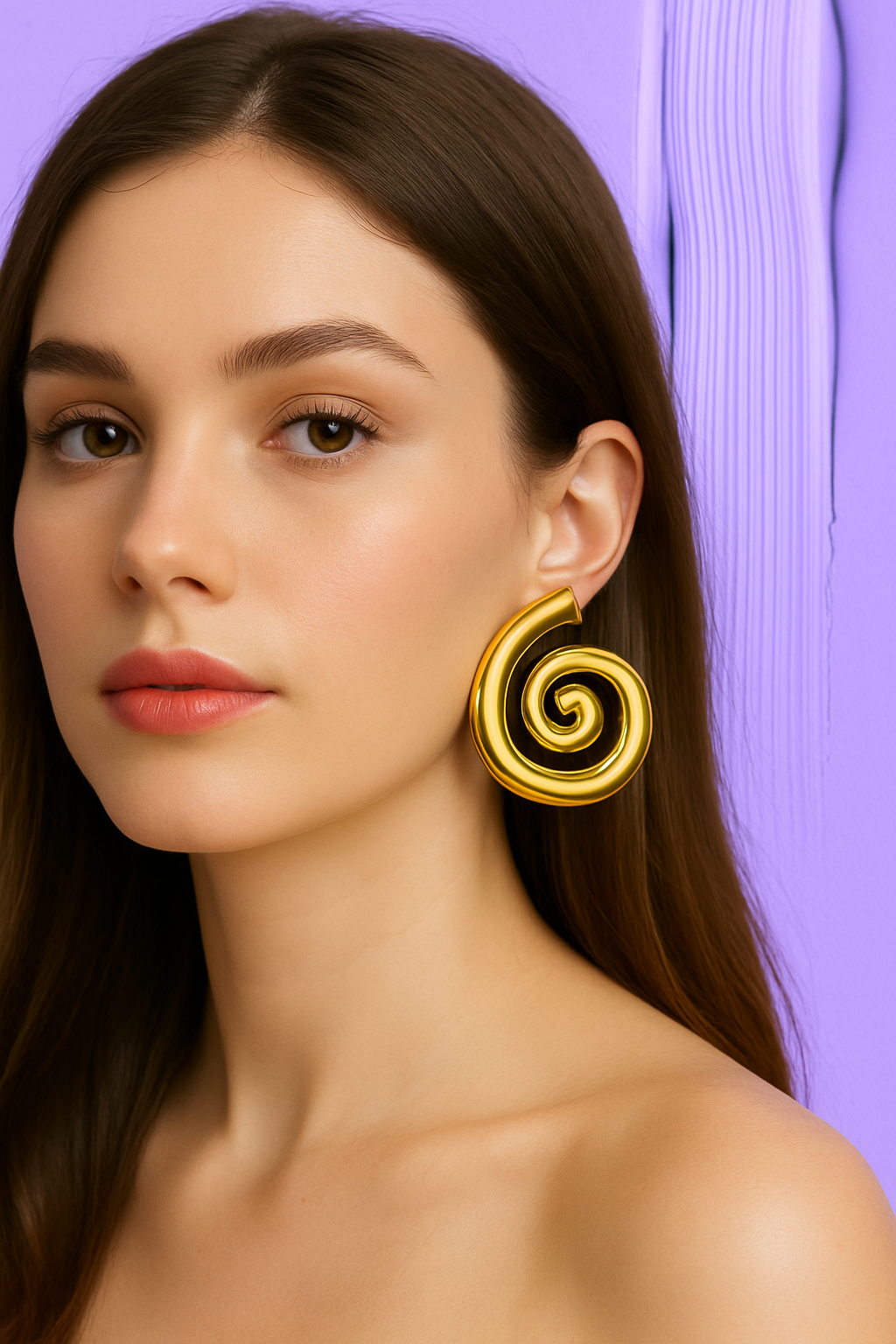 Gold Spiral Statement Earrings – Bold Stainless Steel Design | Anti-Tarnish & Waterproof