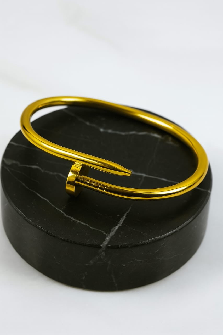Gold Nail Cuff Bracelet – Bold & Anti-Tarnish Statement Jewelry | Pratiru