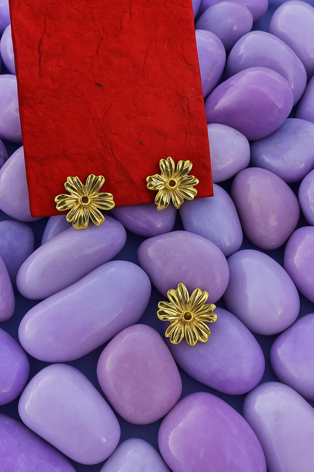 Gold Floral Stud Earrings – Chic & Anti-Tarnish Everyday Jewelry |