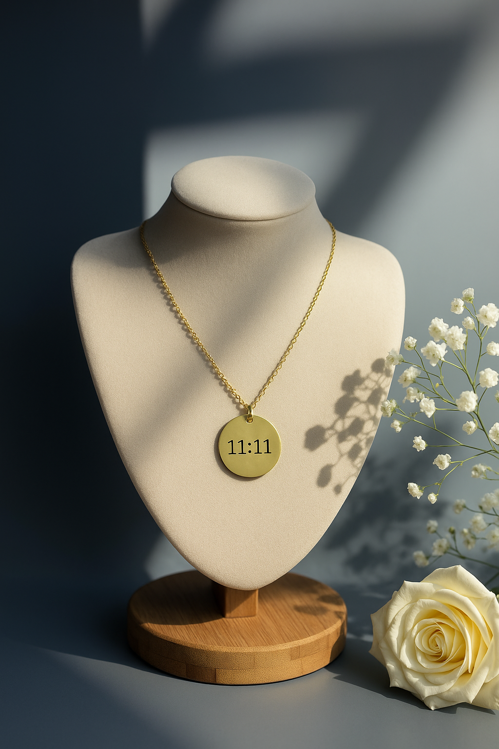 11:11 Engraved Pendant Necklace – Gold-Plated Manifestation Jewelry | Pratiru