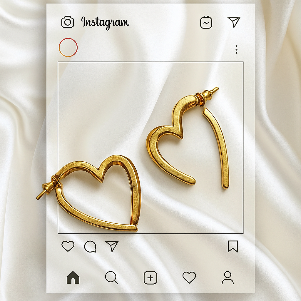 Open Heart Gold Earrings – PRATIRU Modern Romantic Anti-Tarnish Jewelry