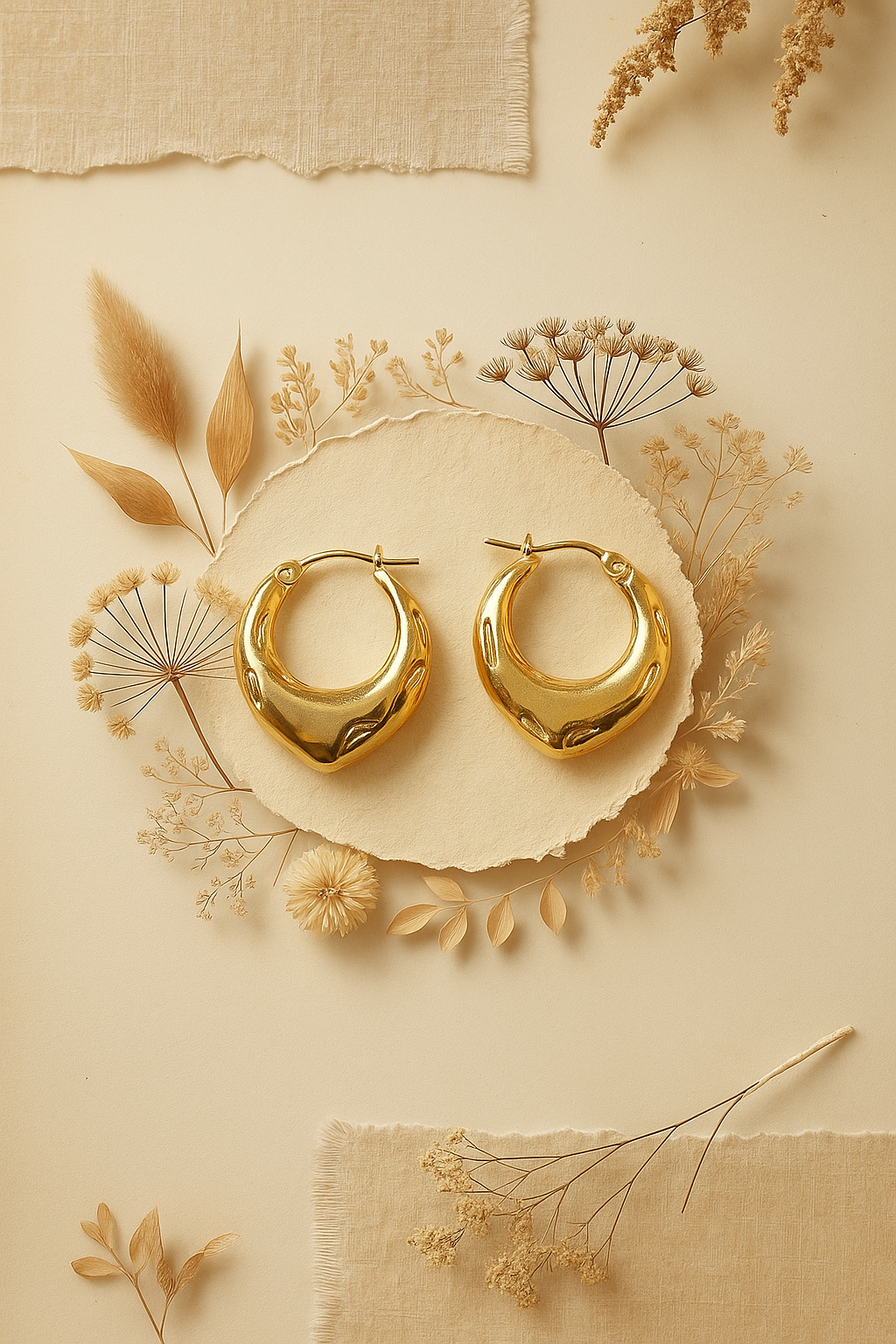 Bold Gold Teardrop Hoop Earrings – PRATIRU Anti-Tarnish Luxe Jewelry